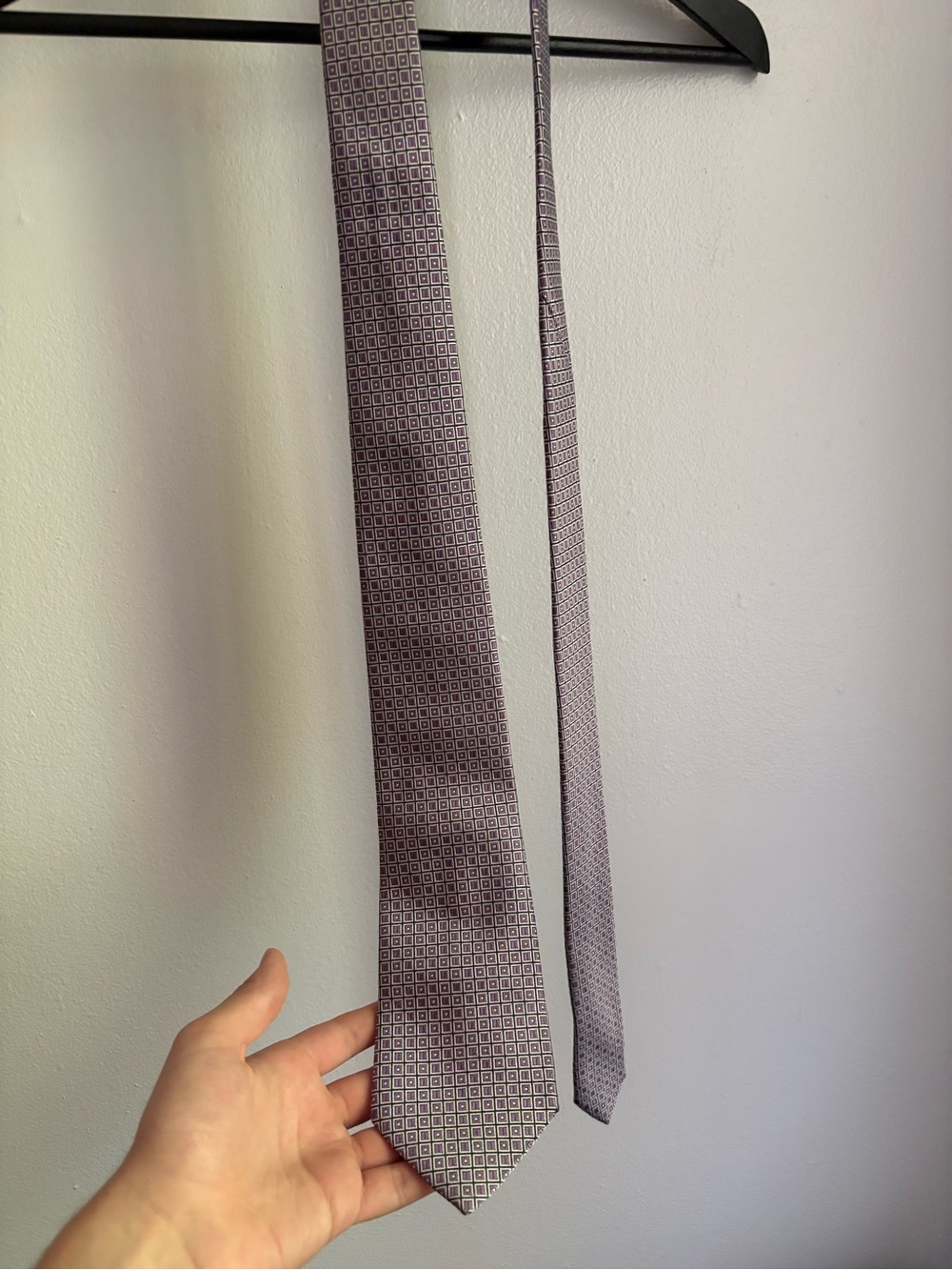 Giorgio Armani Lavender Geometric Silk Tie